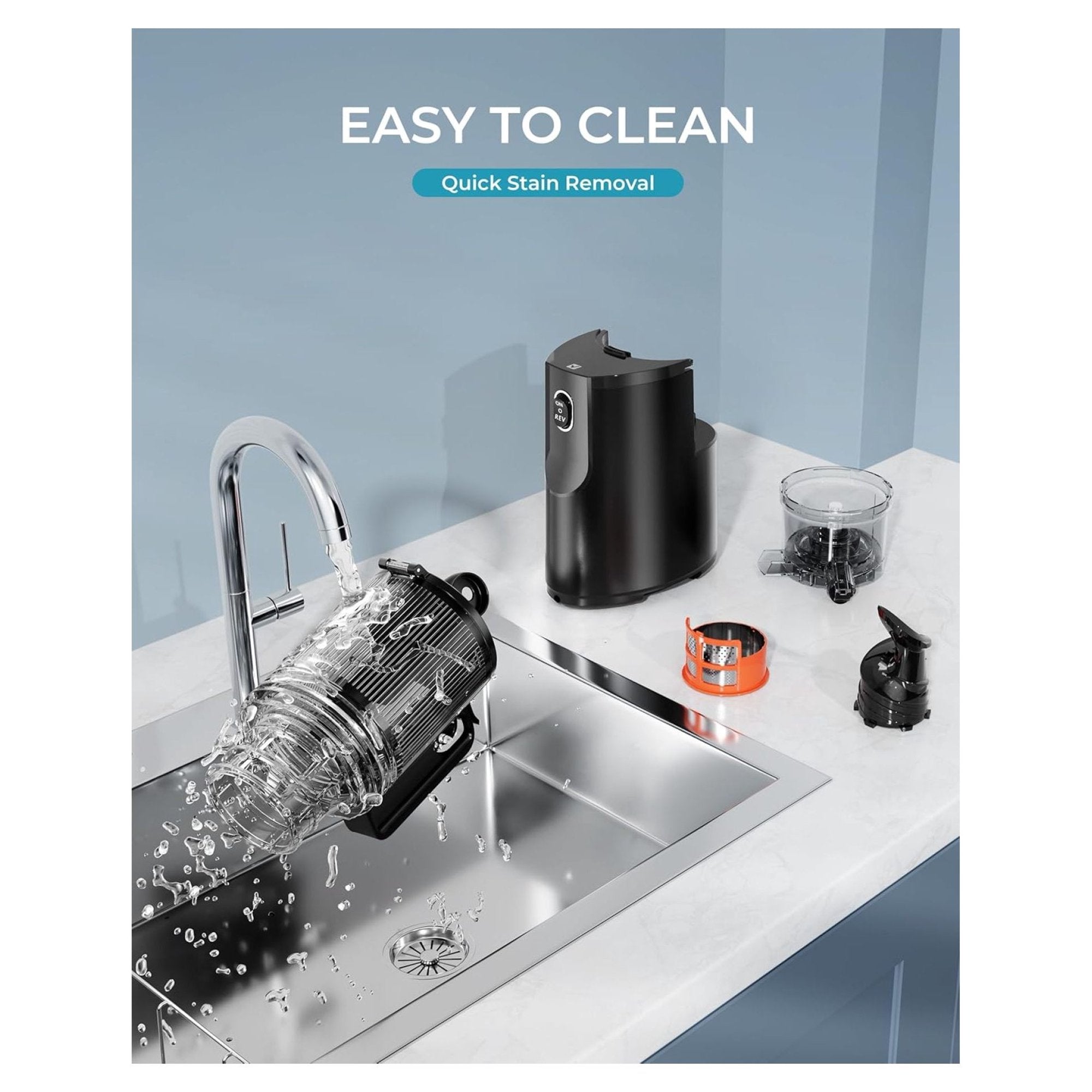 Cold Press Juicer, Wide Feed Chute Juicer Machines, Stainless Steel Slow Masticating Juicers Easy to Clean, Vegetables & Fruits Juice Extractor, High Juice Yield,