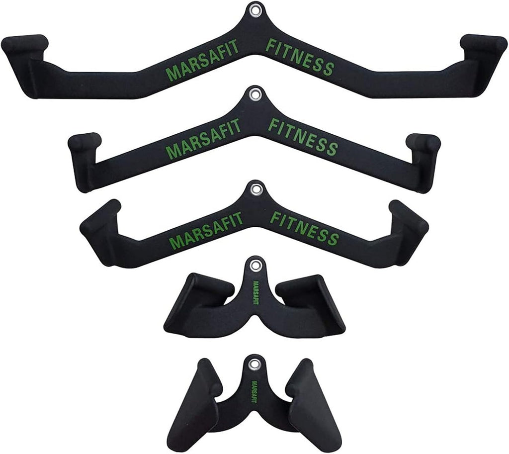 Home Gym Fitness Rowing T-bar V-bar Pulley Cable Machine Attachment, Bicep Curl Tricep Lat pulldown Bar Back Strength Training Handle Grips Lat Pull Down Bar for Seat Row Workout