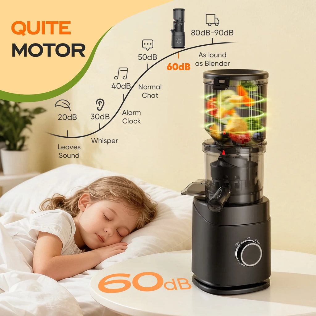 Cold Press Juicer, Juice Extractor Machine with 5.5" Extra Large Feed Chute, 300W Slow Masticating Juicer for Whole Vegetables and Fruits, 1.8L Auto-Feed Time-Saver, Easy to Clean