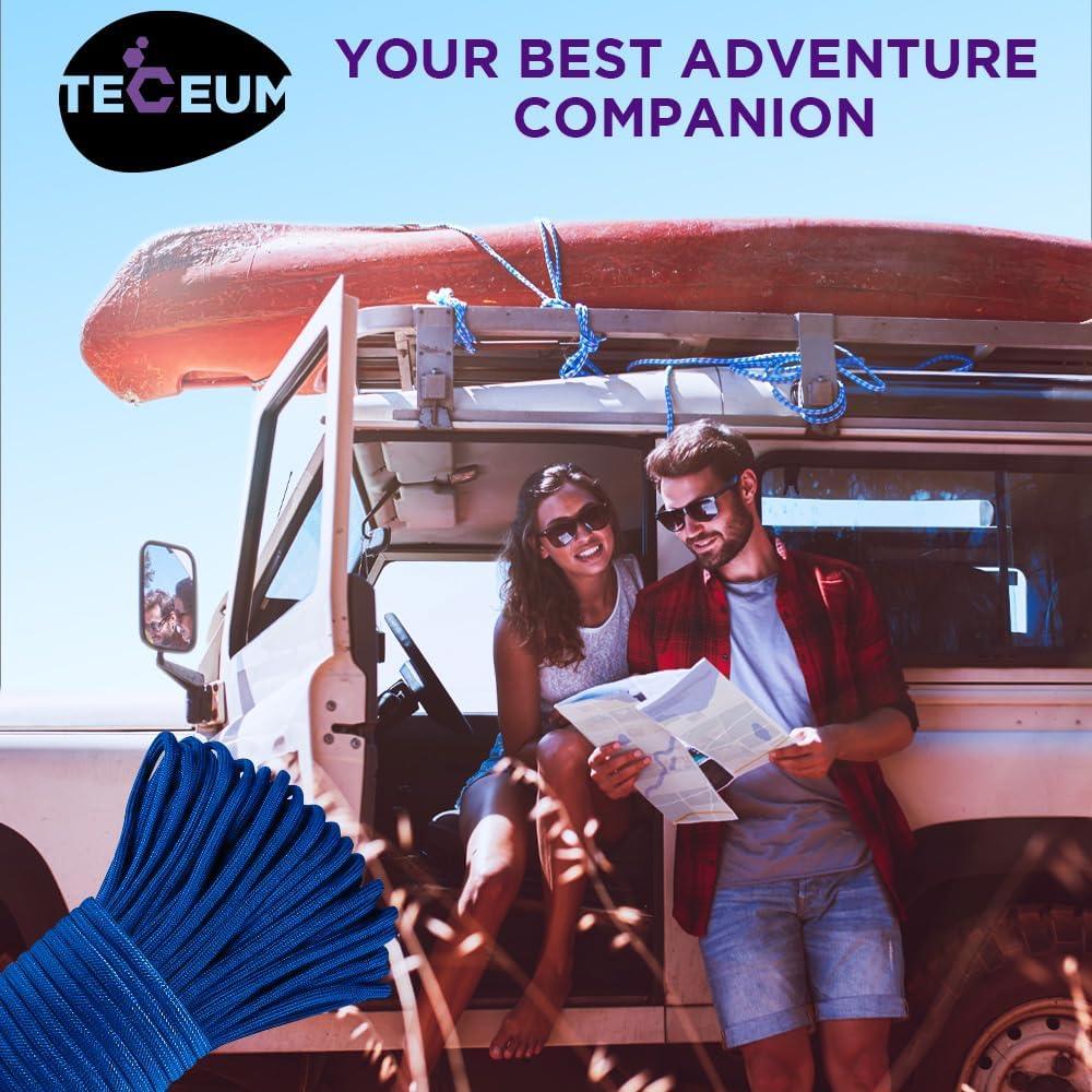 Reflective Paracord Rope 1000 – 1000ft/200ft/100ft/50ft – 40+ Colors – Glow in The Dark – para Cord – Utility Rope for Survival, Hunting & Camping Gear – Nylon String, Camping Rope, Tent Cord