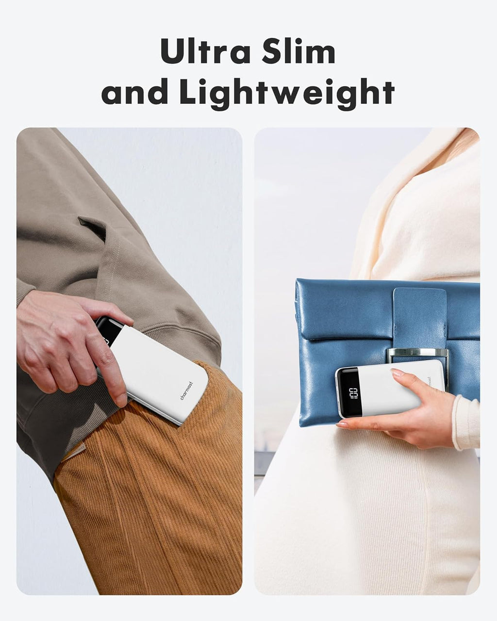 Portable Charger with Built in Cables, Power Bank with Cords Wires, Slim 10000mAh Travel Battery Pack 6 Outputs 3 Inputs 3A Fast Charging for Samsung Google Pixel LG Moto iPhone iPad