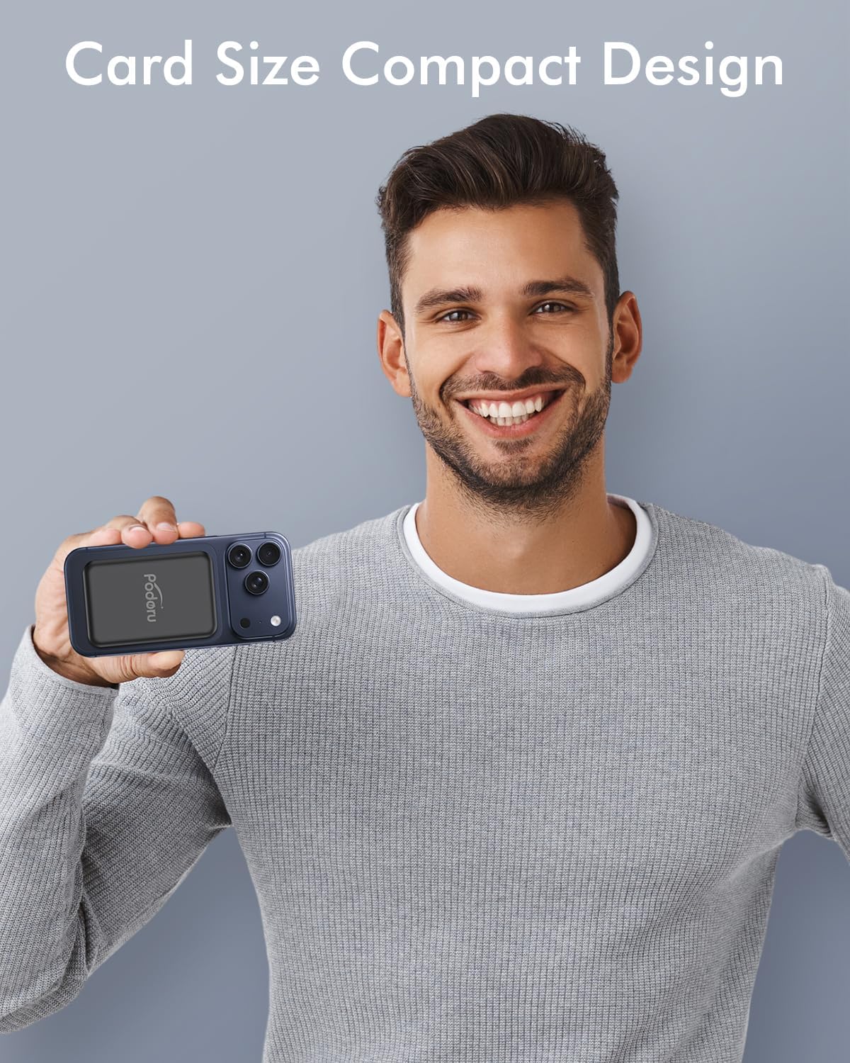 Magsafe Battery Pack, 5000mAh Magnetic Power Bank with Type-C Cable 20W PD Fast Charging Lighting Input Wireless Portable Charger for iPhone 17/16/15/14/13/12/ All Series-Black